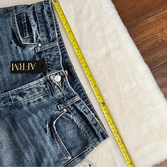 AFRM Distressed High Rise Button Fly Jeans Size 27 NWT - Picture 15 of 16